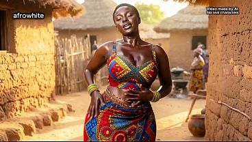 black ebony african ( AI Generated ) village goddess, a nigerian, Ghanaian origin fucked raw without condom by an handsome kenyan tourist with his big erected cock, cum shot on her curvy body